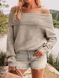 Women's Off The Shoulder Oversized Loose Knit Sweater