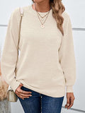 Women's Chunky Balloon Sleeve Loose Knit Crew Neck Sweater